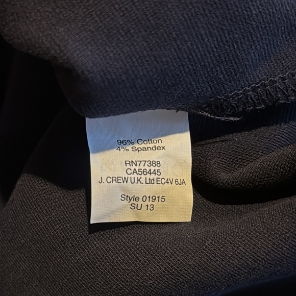 J. Crew Women's 4 Block Ponte Dress Navy and Off White Colorblock V-neck Zipper - Picture 7 of 7